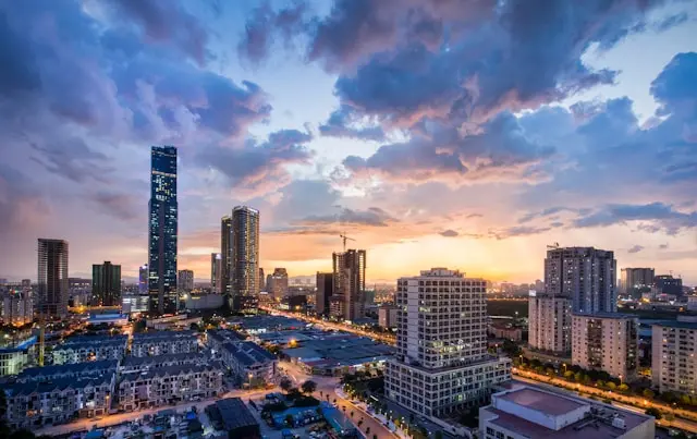 Best hospitals in Vietnam for foreigners - city aerial view with modern hospital building