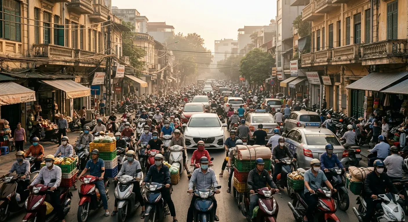 Motorbike insurance Vietnam - Hanoi motorbike traffic